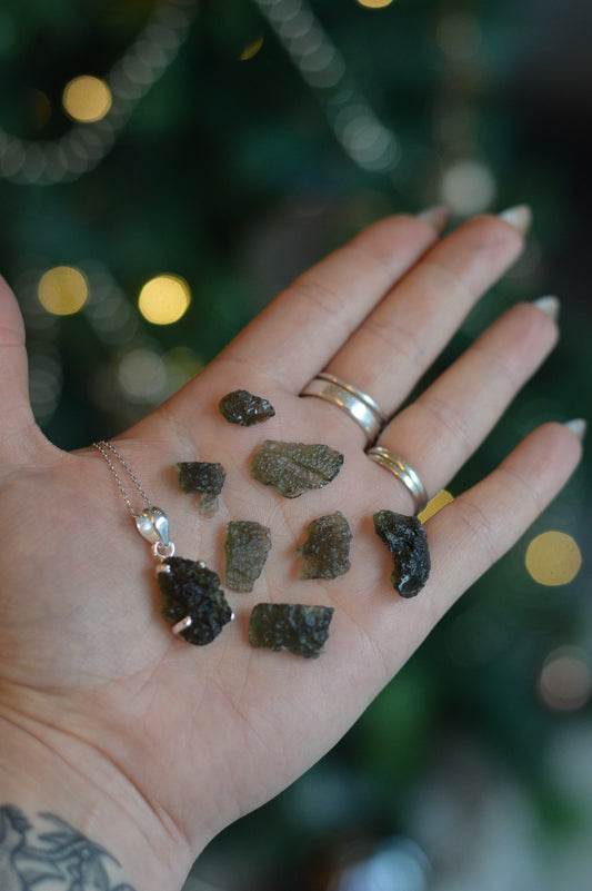 Sterling Silver Moldavite Necklace