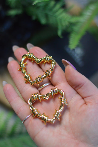 Barbed Wire Heart Ear Weights