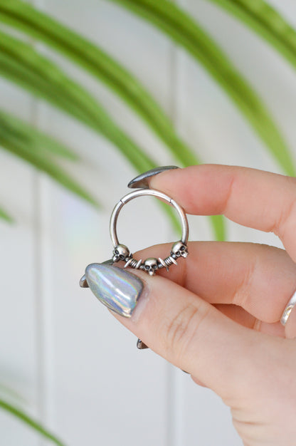 Barbed Wire Skull Ear Hangers