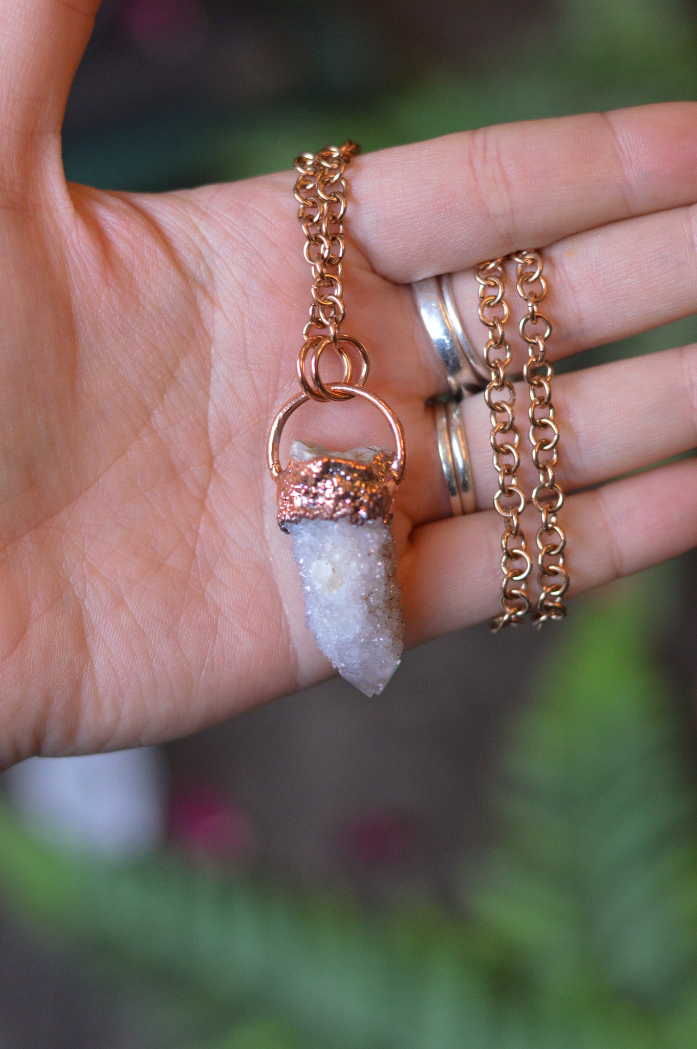 Spirit Quartz Point Necklace - Copper