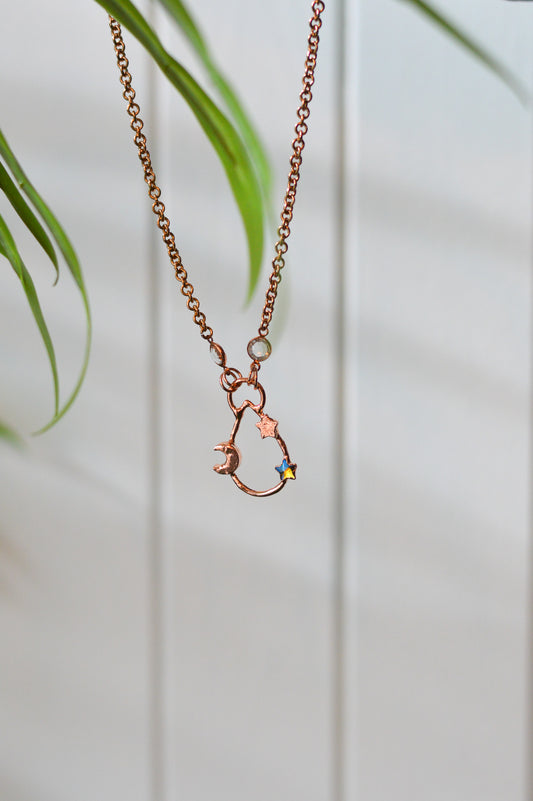 Celestial Rhinestone Copper Necklace II