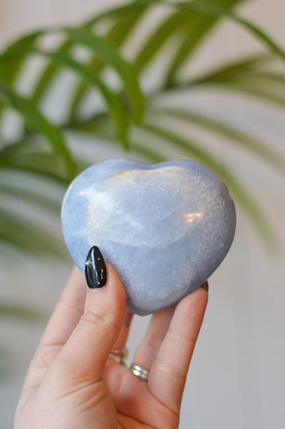 Blue Calcite Heart