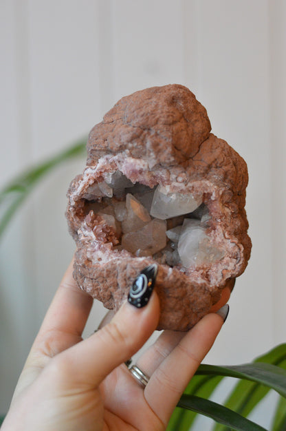 UV Reactive Calcite With Rare NATURAL "Aura" On Pink Amethyst Specimen