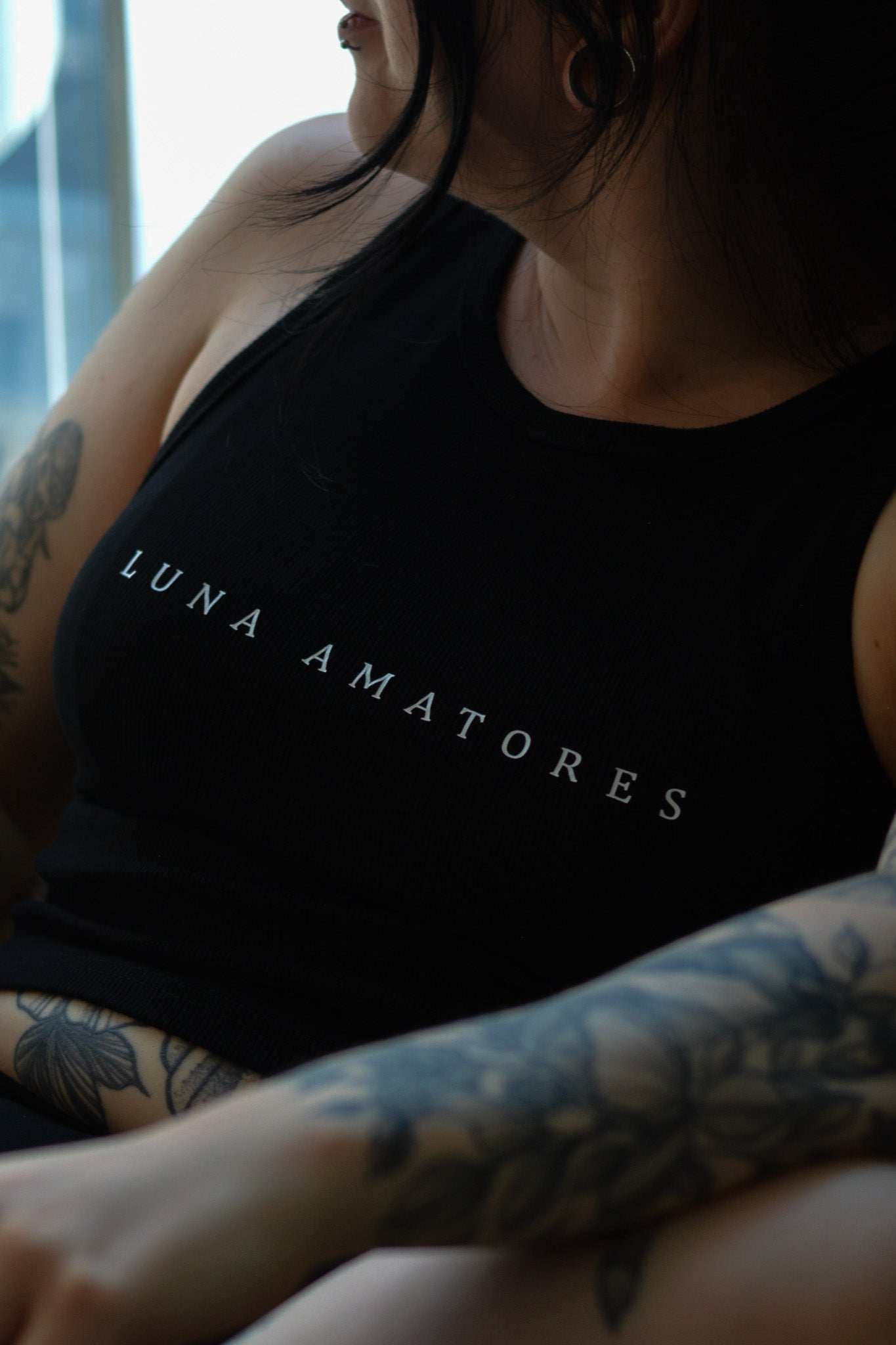 Luna Amatores Text Crop Tank Top