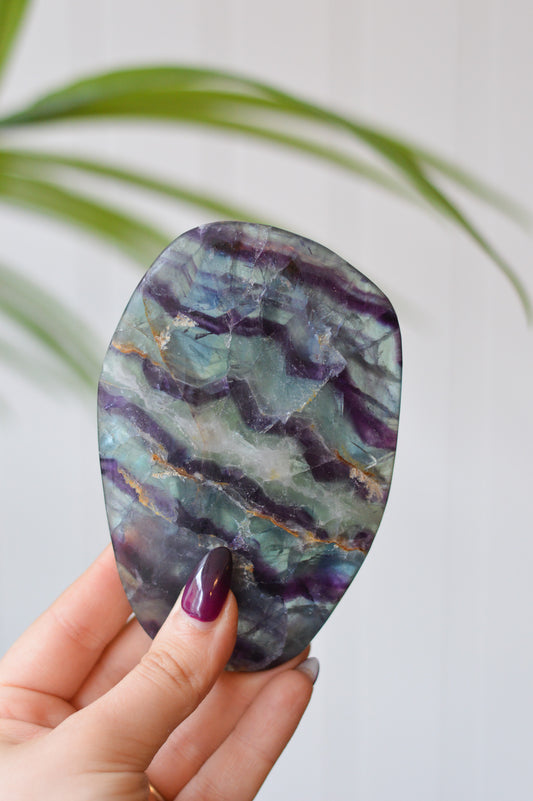 Watermelon Fluorite Freeform Slice