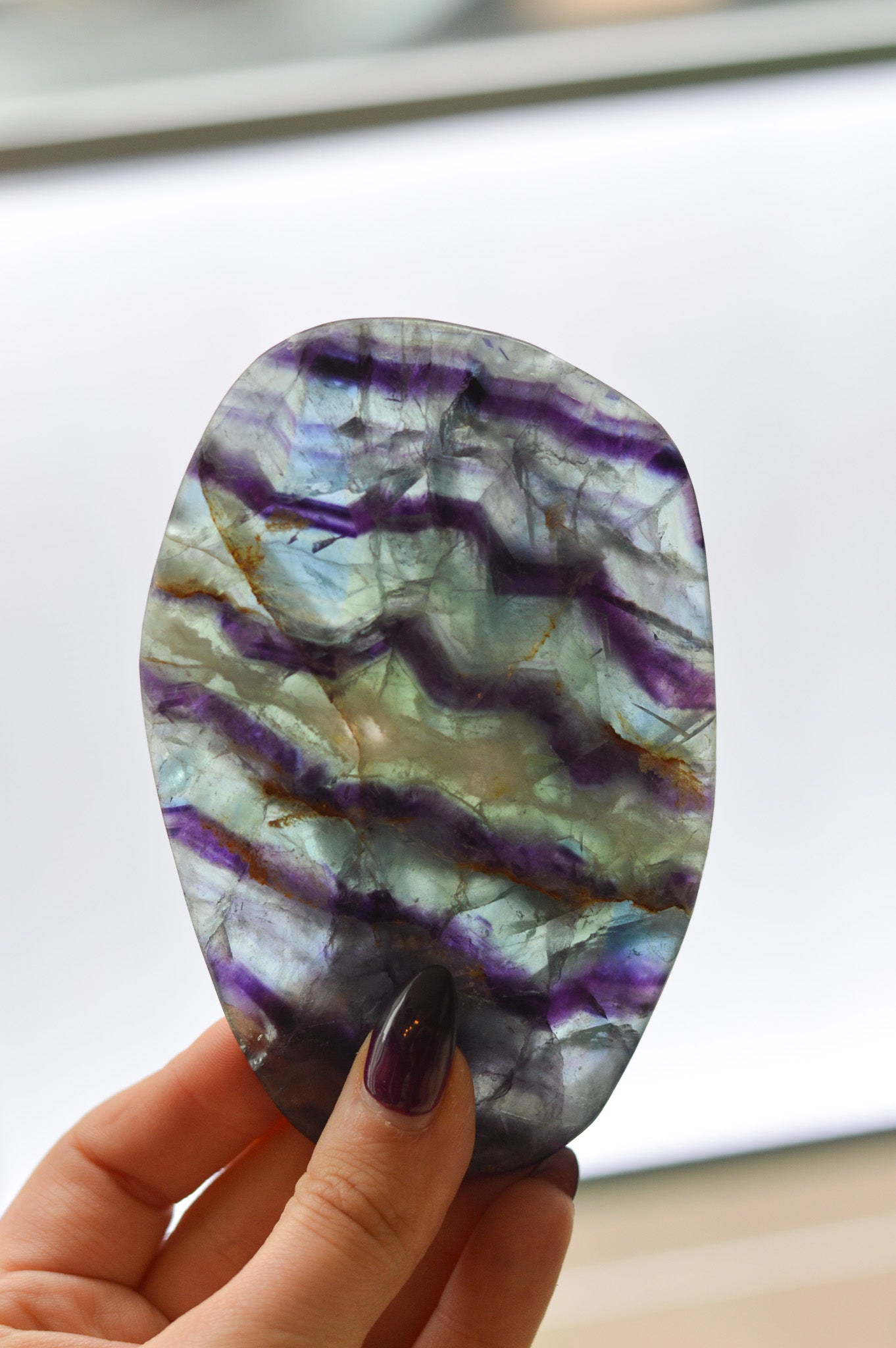 Watermelon Fluorite Freeform Slice