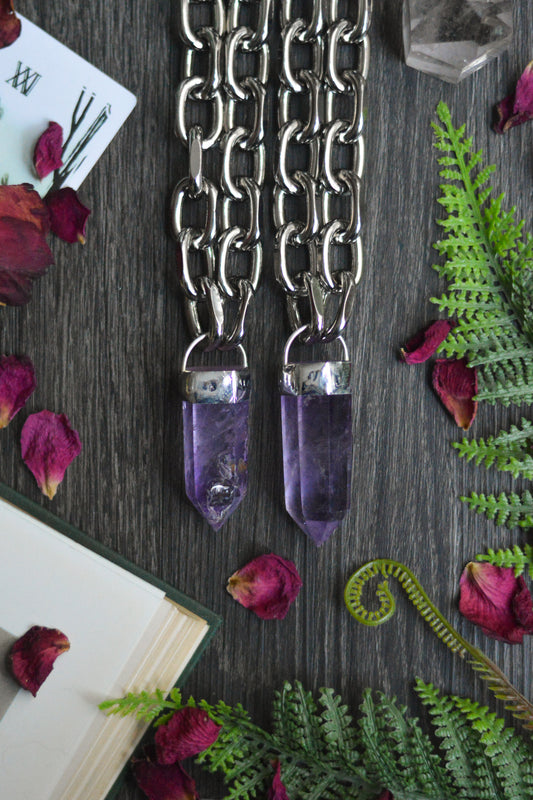 Amethyst Chunky Chain Necklace