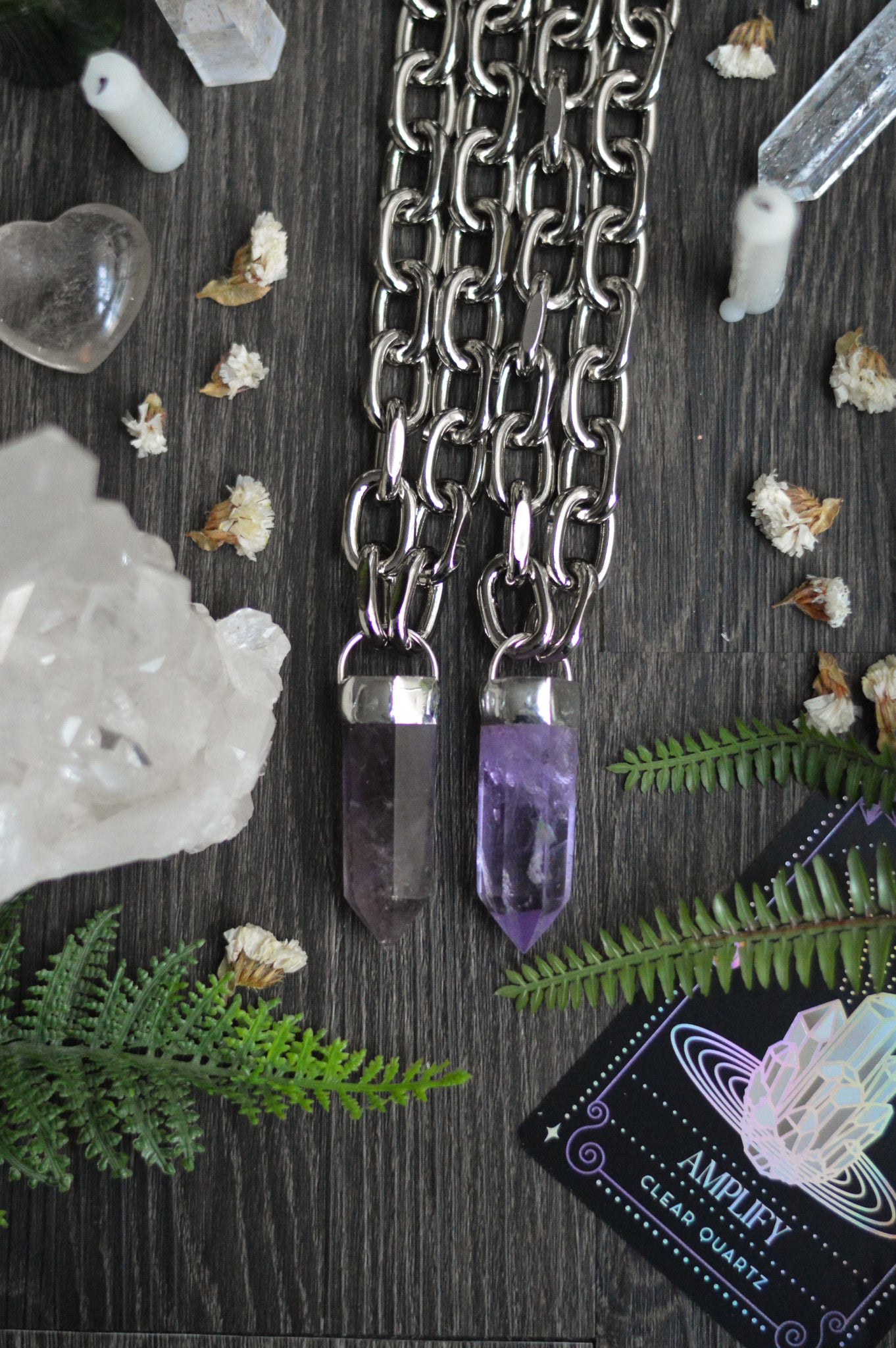 Amethyst Chunky Chain Necklace