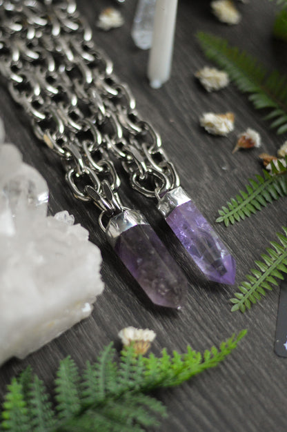 Amethyst Chunky Chain Necklace