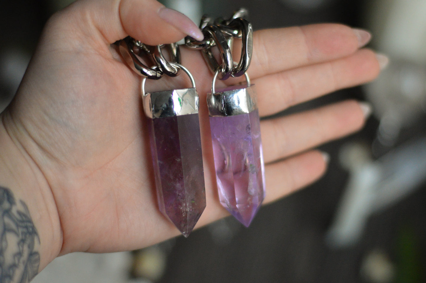 Amethyst Chunky Chain Necklace