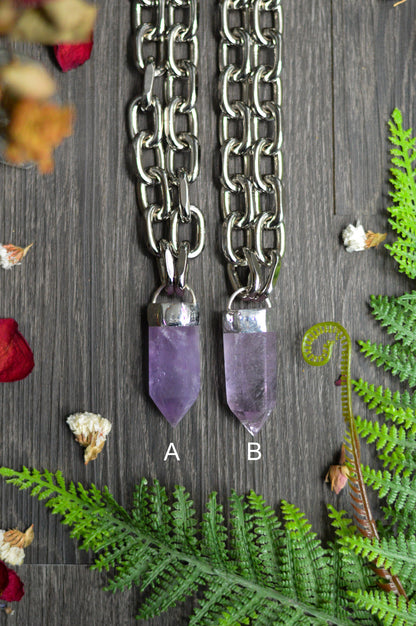 Amethyst Chunky Chain Necklace