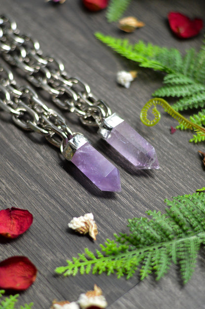 Amethyst Chunky Chain Necklace