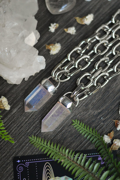 Aura Quartz Chunky Chain Necklace