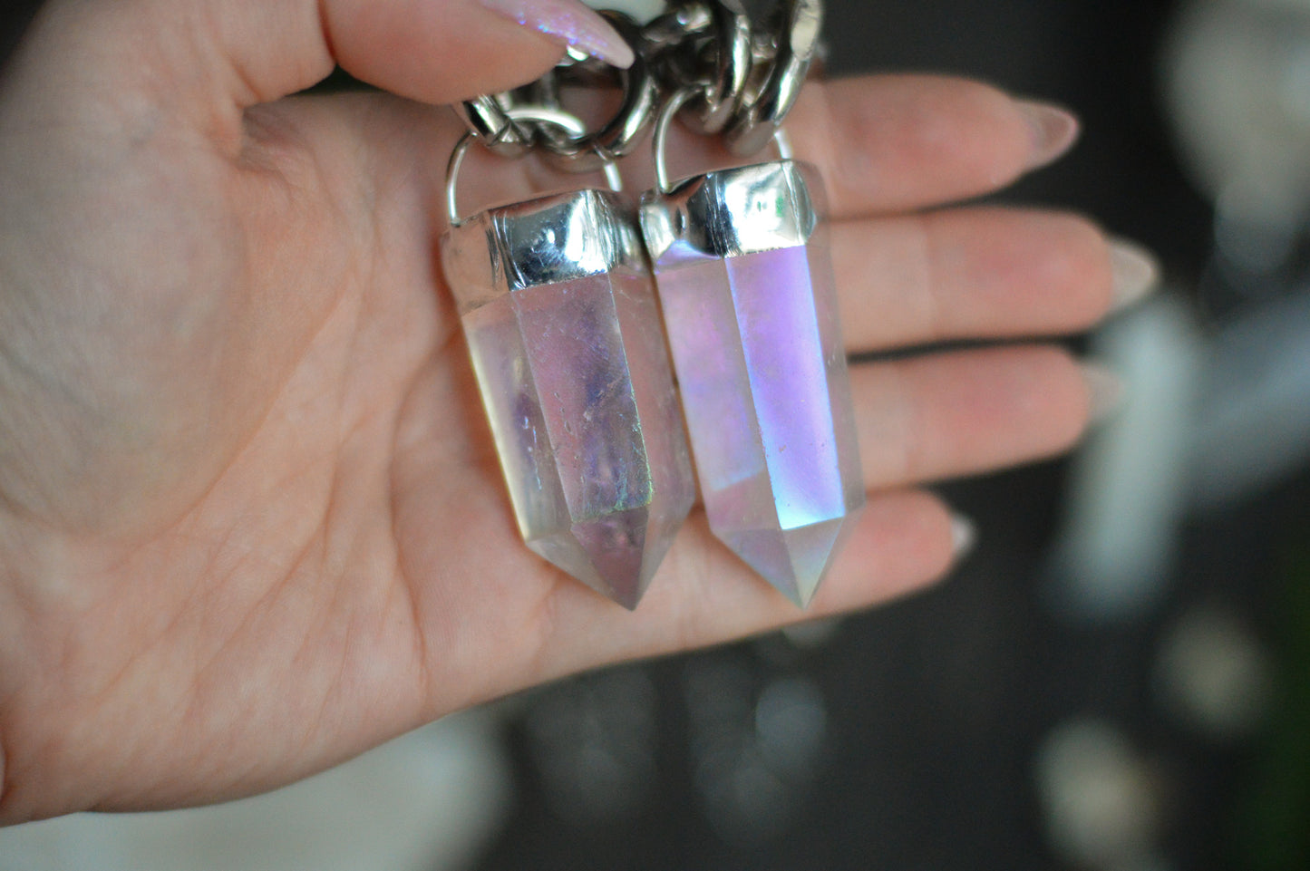 Aura Quartz Chunky Chain Necklace