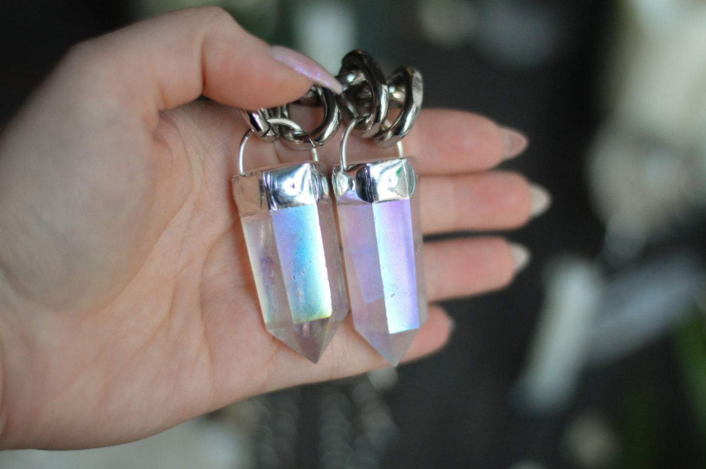 Aura Quartz Chunky Chain Necklace