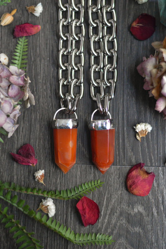 Carnelian Chunky Chain Necklace