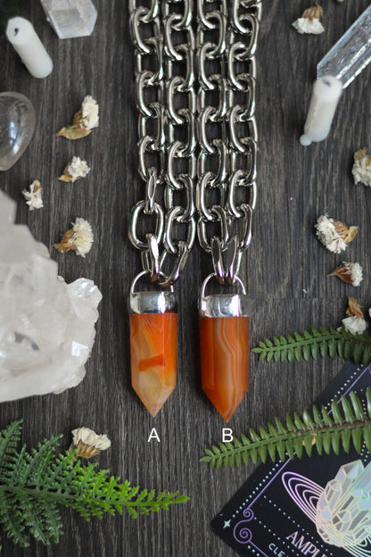 Carnelian Chunky Chain Necklace