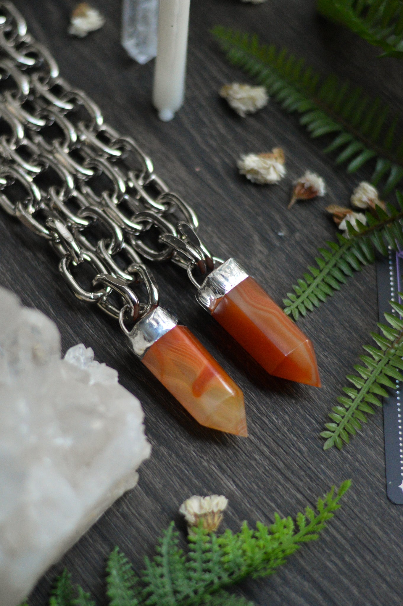 Carnelian Chunky Chain Necklace