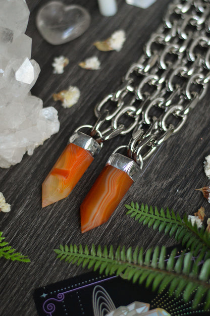 Carnelian Chunky Chain Necklace