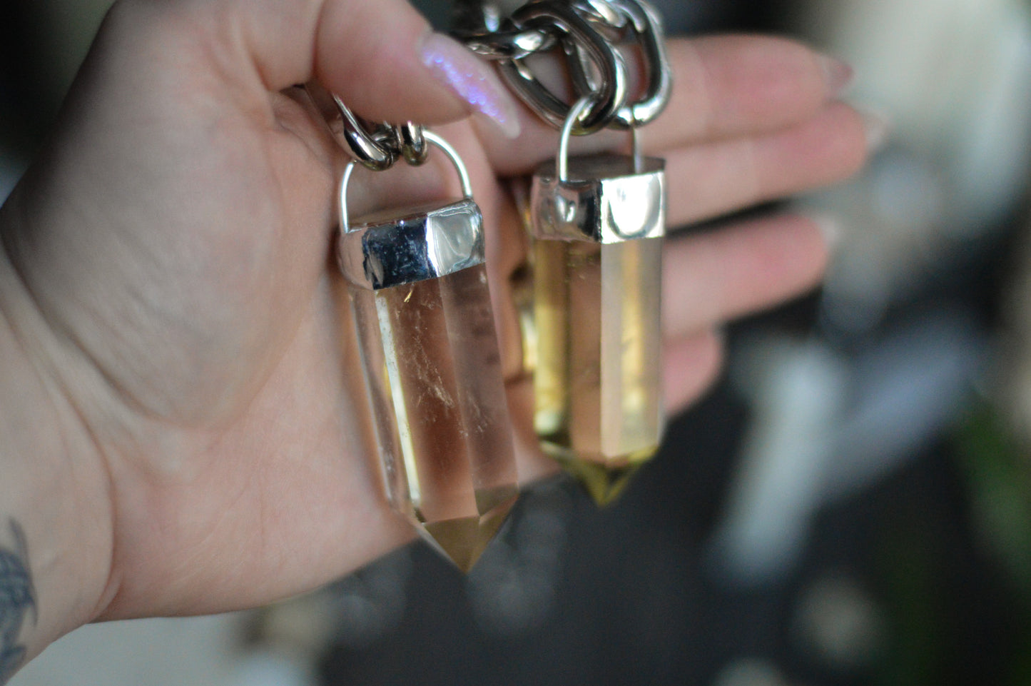 Citrine Chunky Chain Necklace