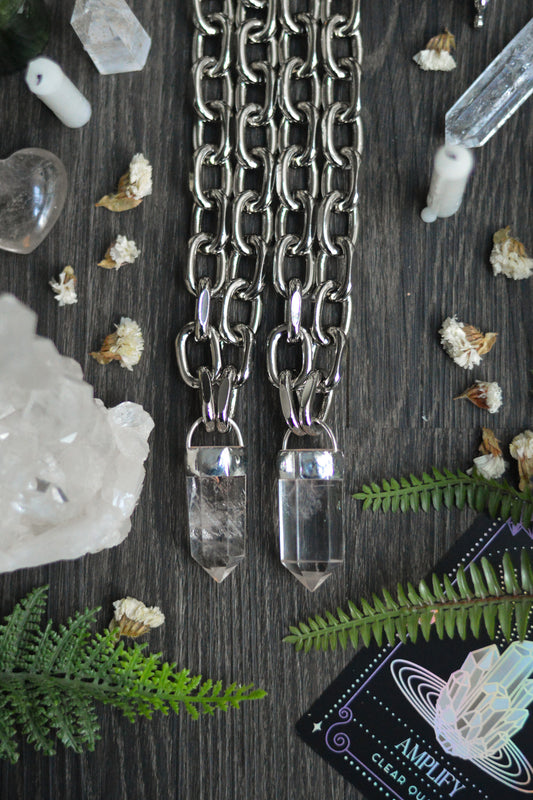 Clear Quartz Chunky Chain Necklace