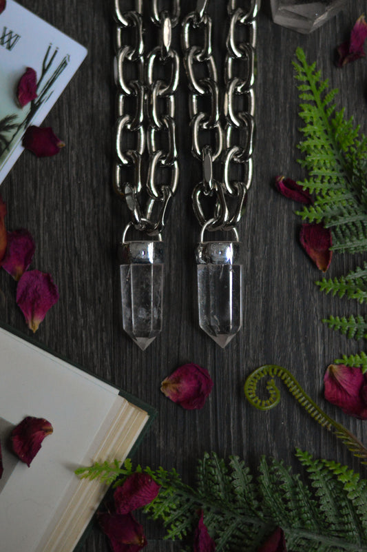 Clear Quartz Chunky Chain Necklace