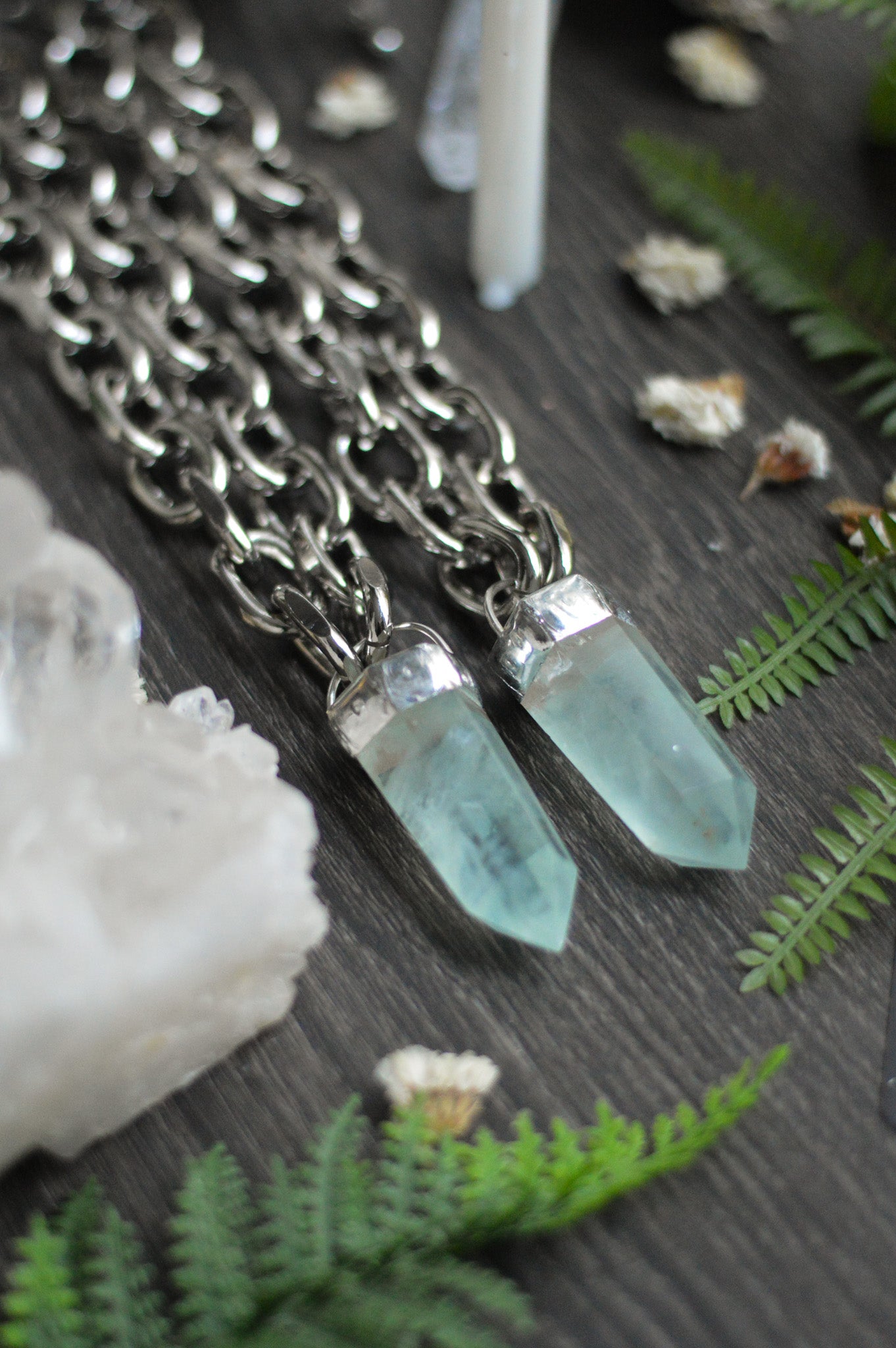 Green Fluorite Chunky Chain Necklace