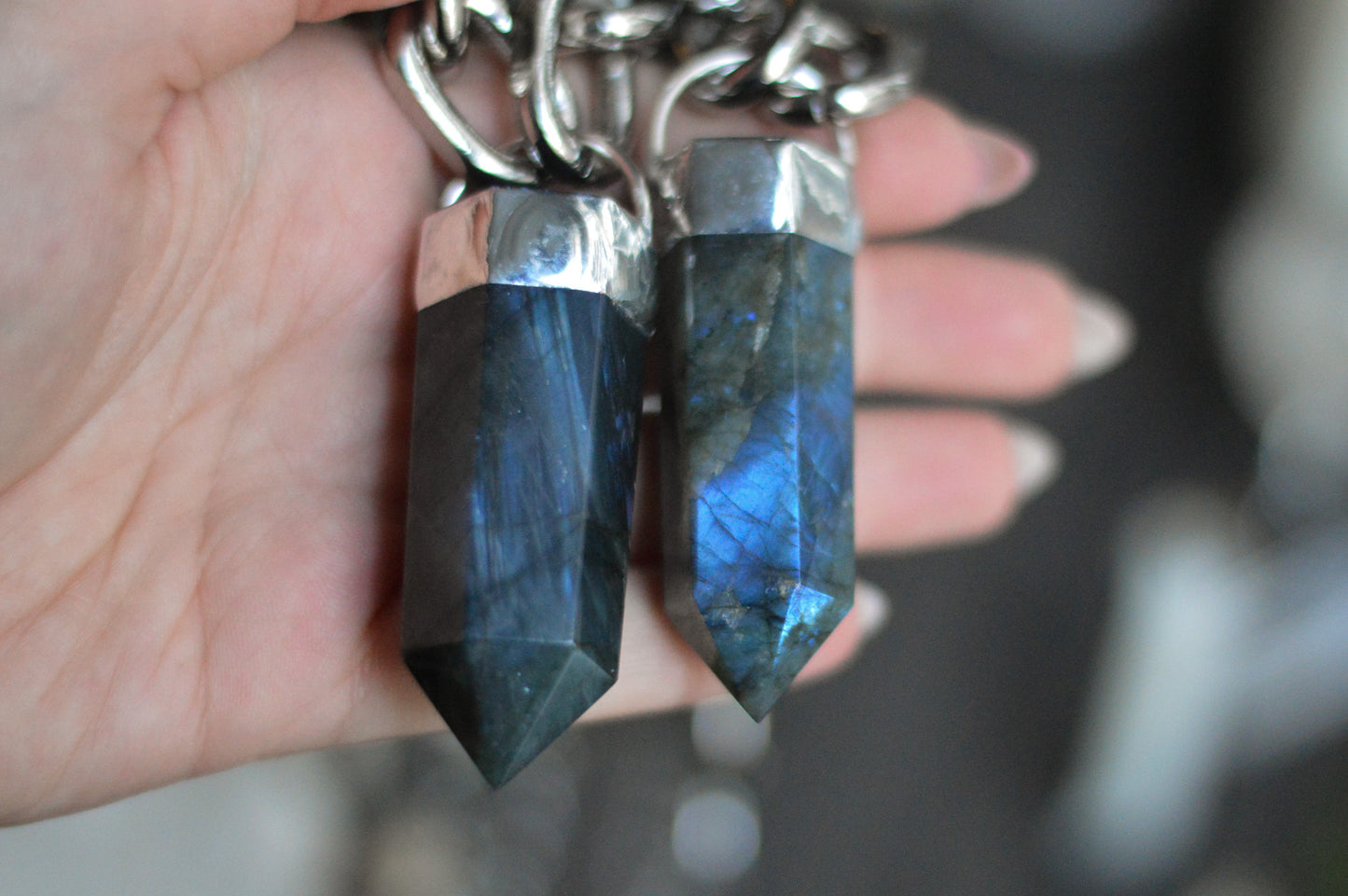 Labradorite Chunky Chain Necklace