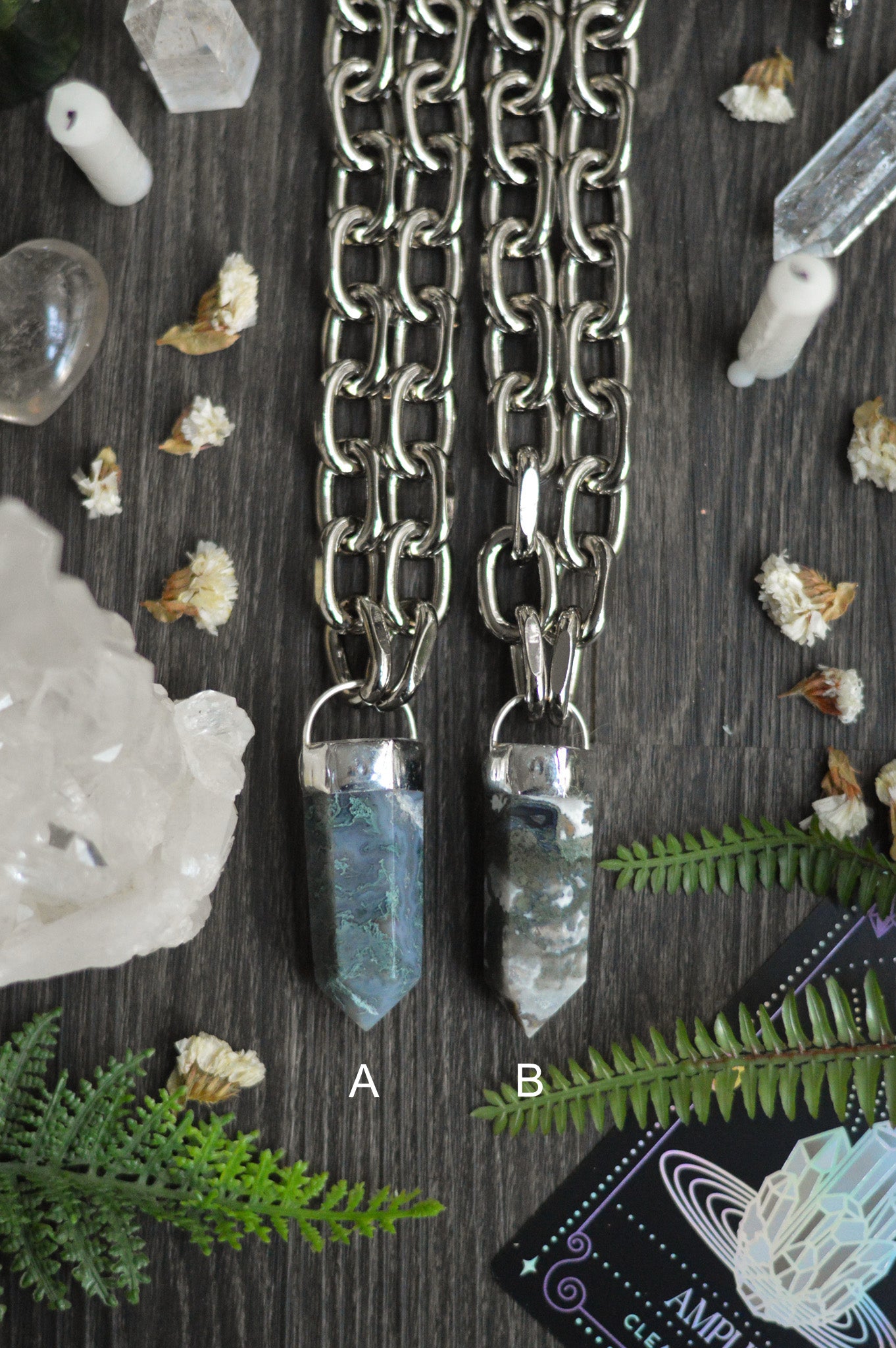 Moss Agate Chunky Chain Necklace