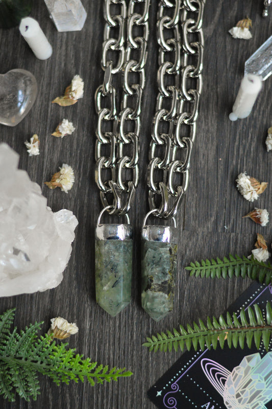 Prehnite Chunky Chain Necklace