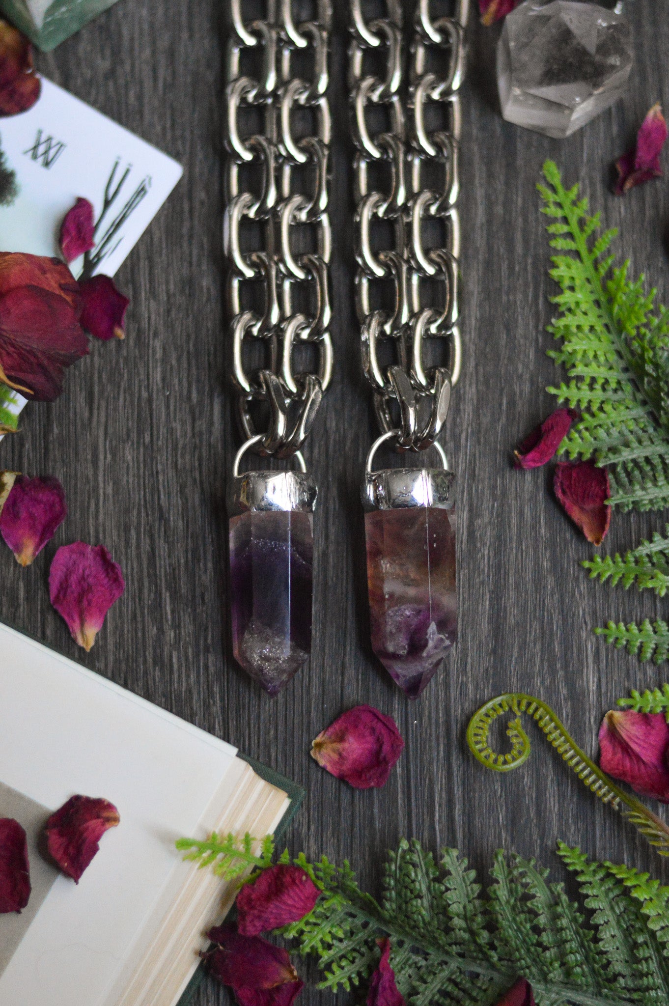 Purple Fluorite Chunky Chain Necklace