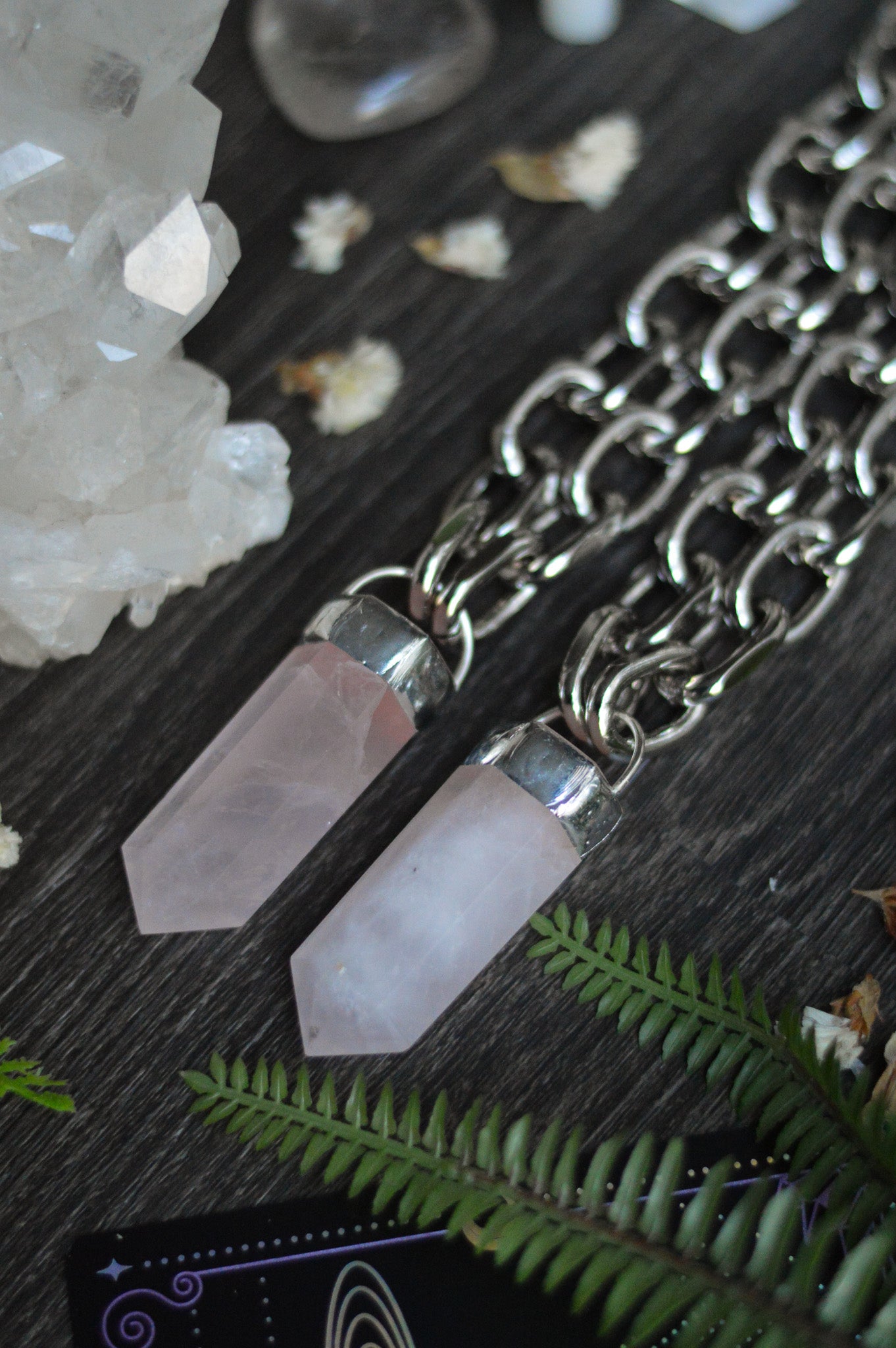 Rose Quartz Chunky Chain Necklace