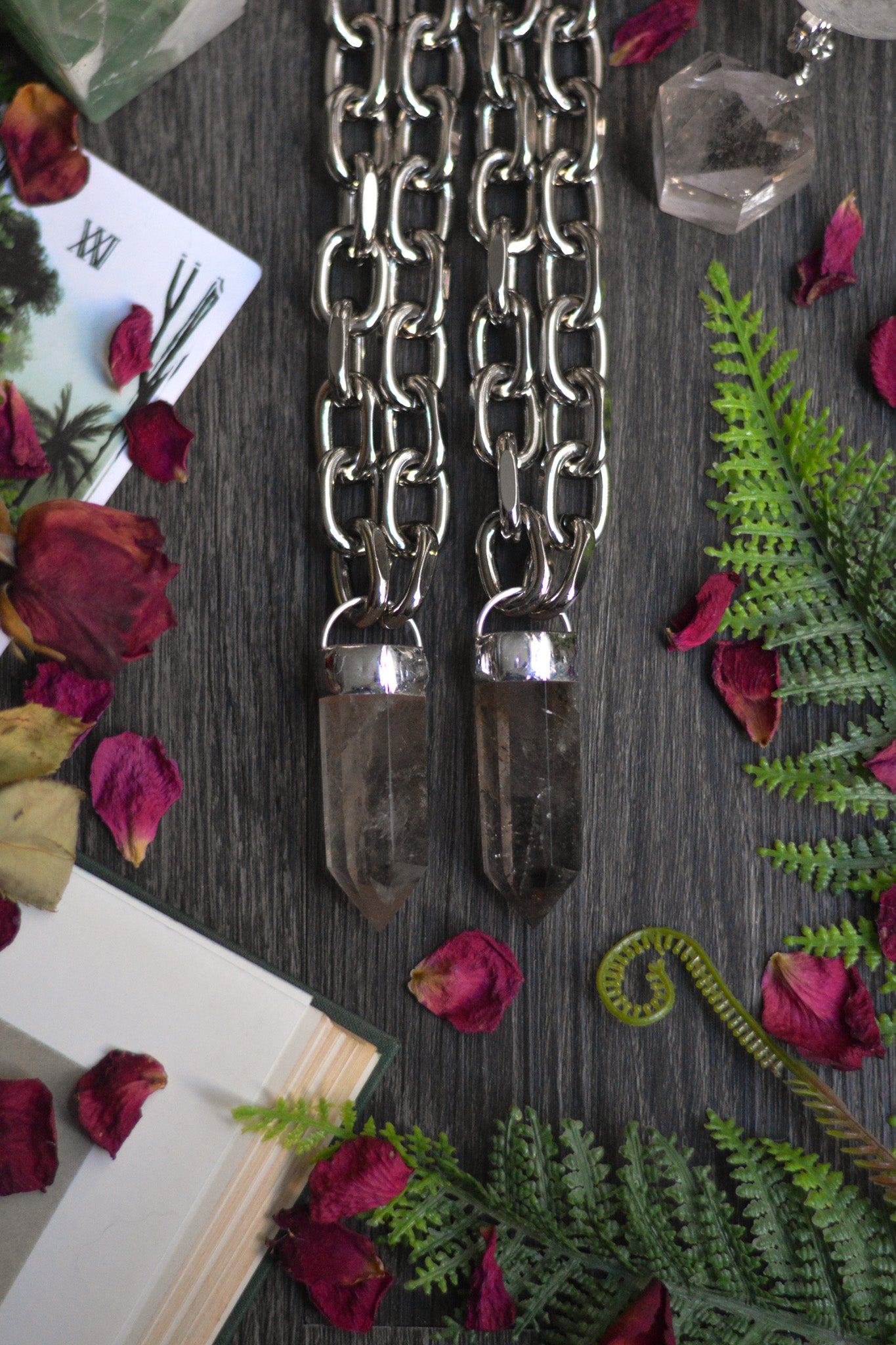 Smokey Quartz Chunky Chain Necklace