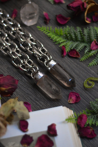 Smokey Quartz Chunky Chain Necklace