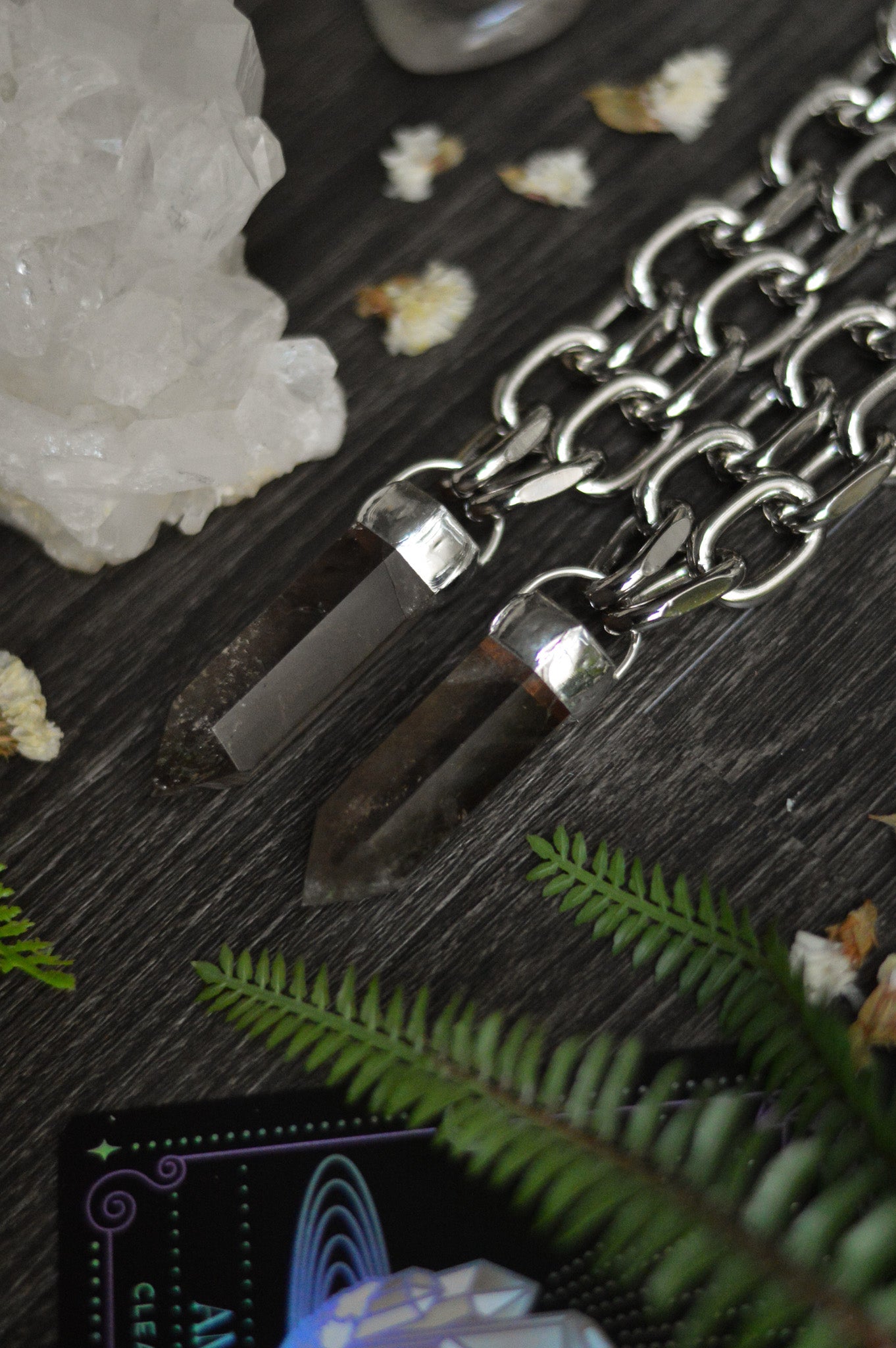 Smokey Quartz Chunky Chain Necklace