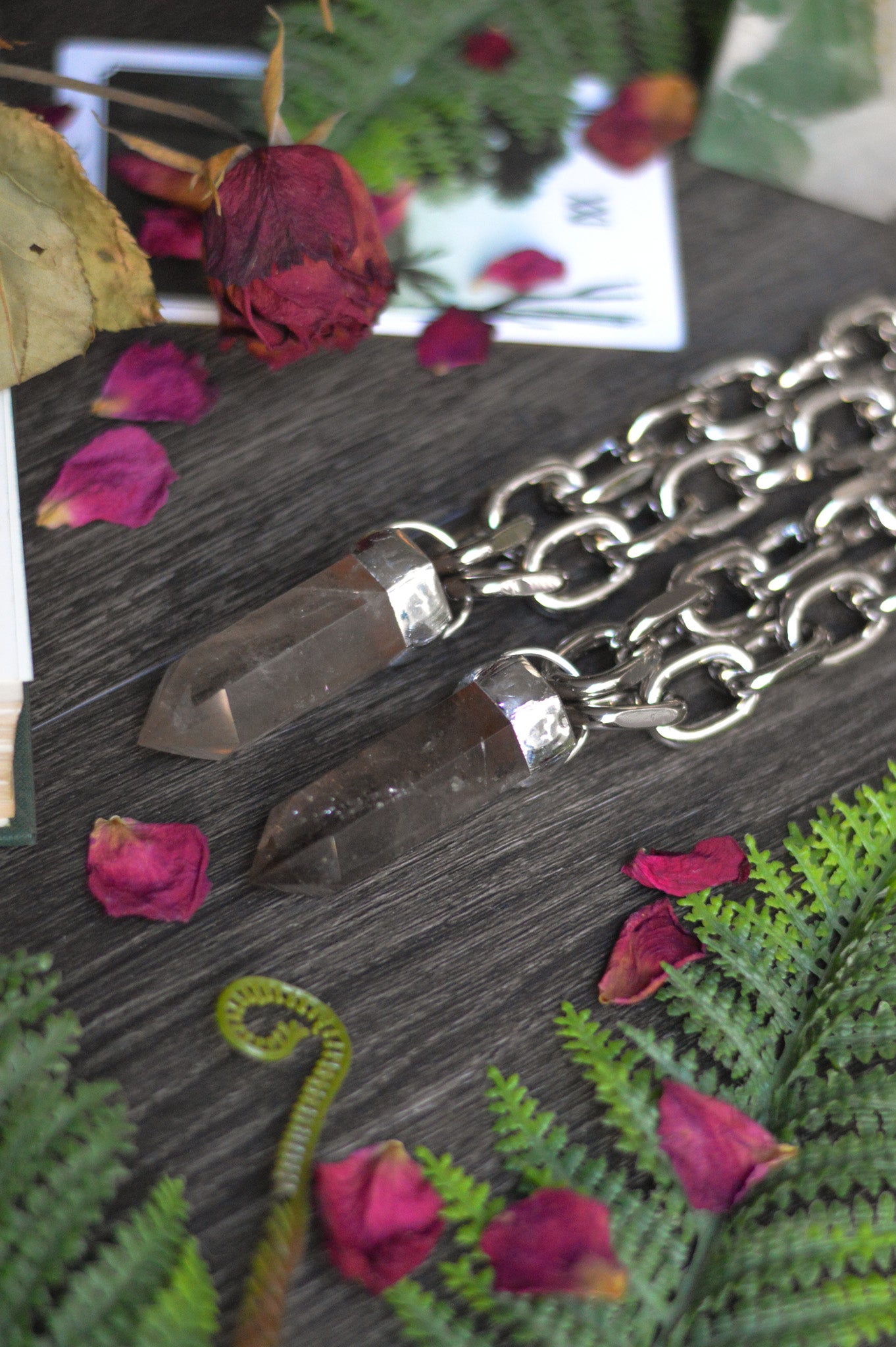 Smokey Quartz Chunky Chain Necklace