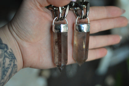 Smokey Quartz Chunky Chain Necklace