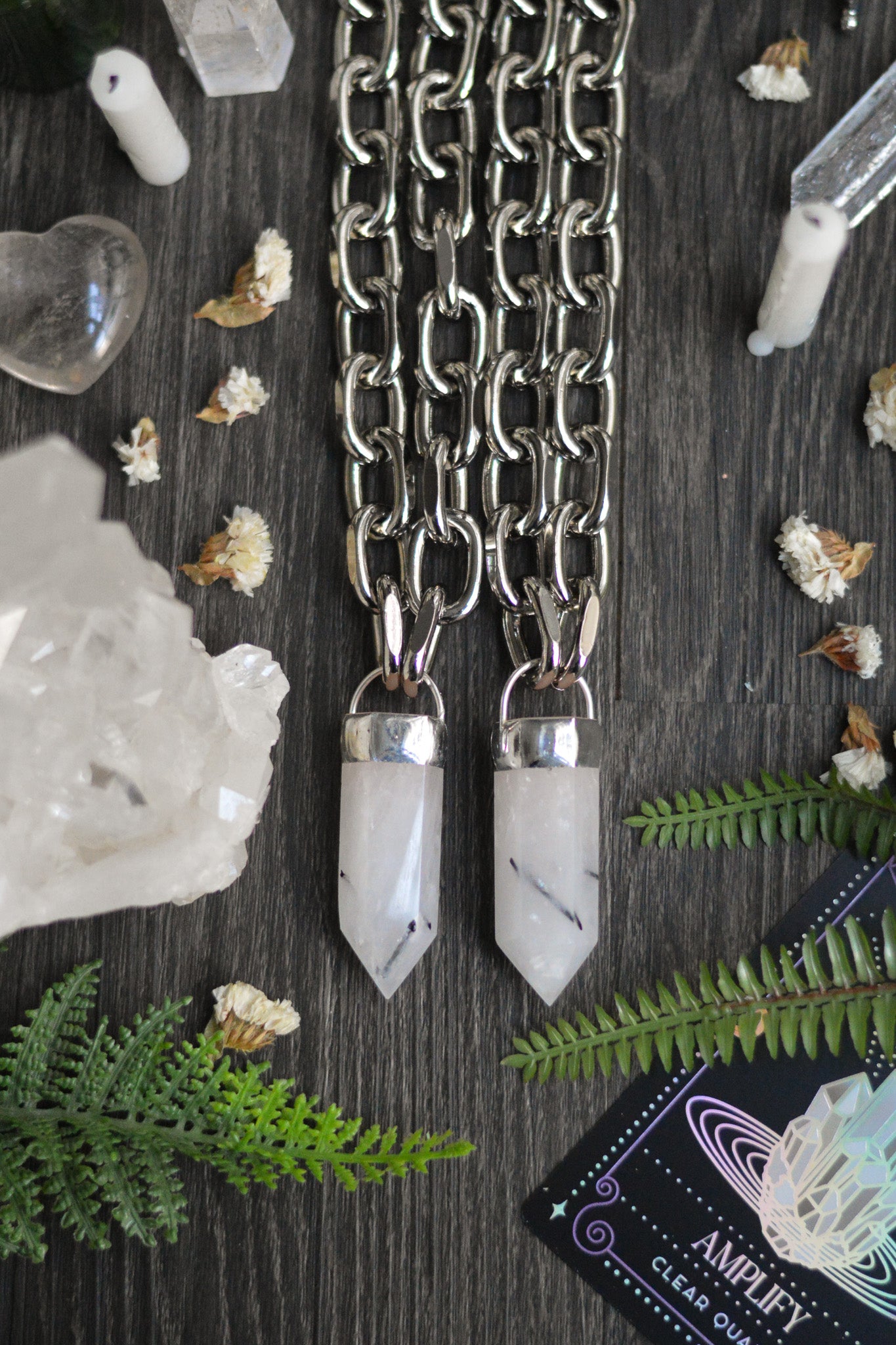 Tourmaline in Quartz Chunky Chain Necklace